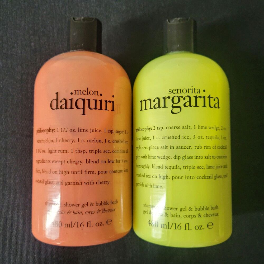 Two Philosophy Melon Daiquiri & Senorita Margarita 3-in-1 Shower Gel 16oz
